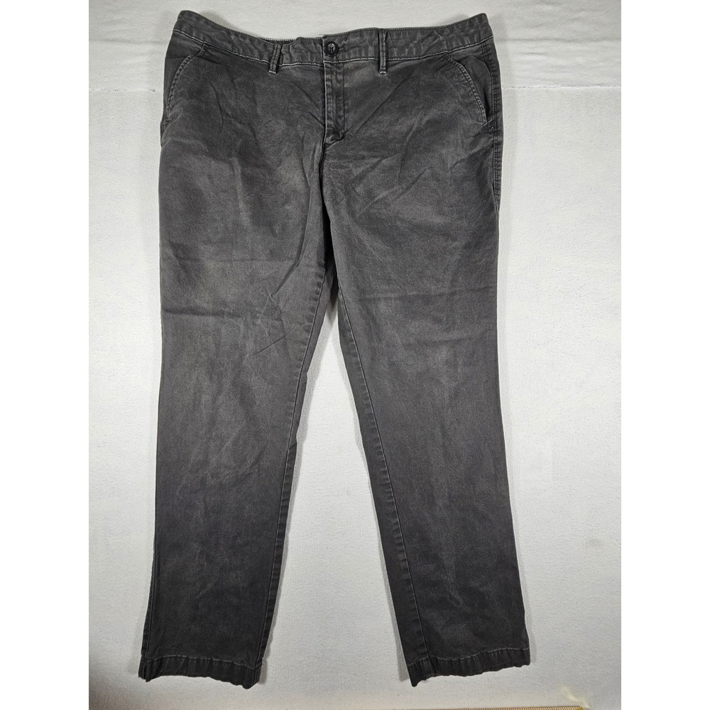 Eddie Bauer Legendwash Stretch Boyfriend Slim Leg Gray Chino Pants 18 7708